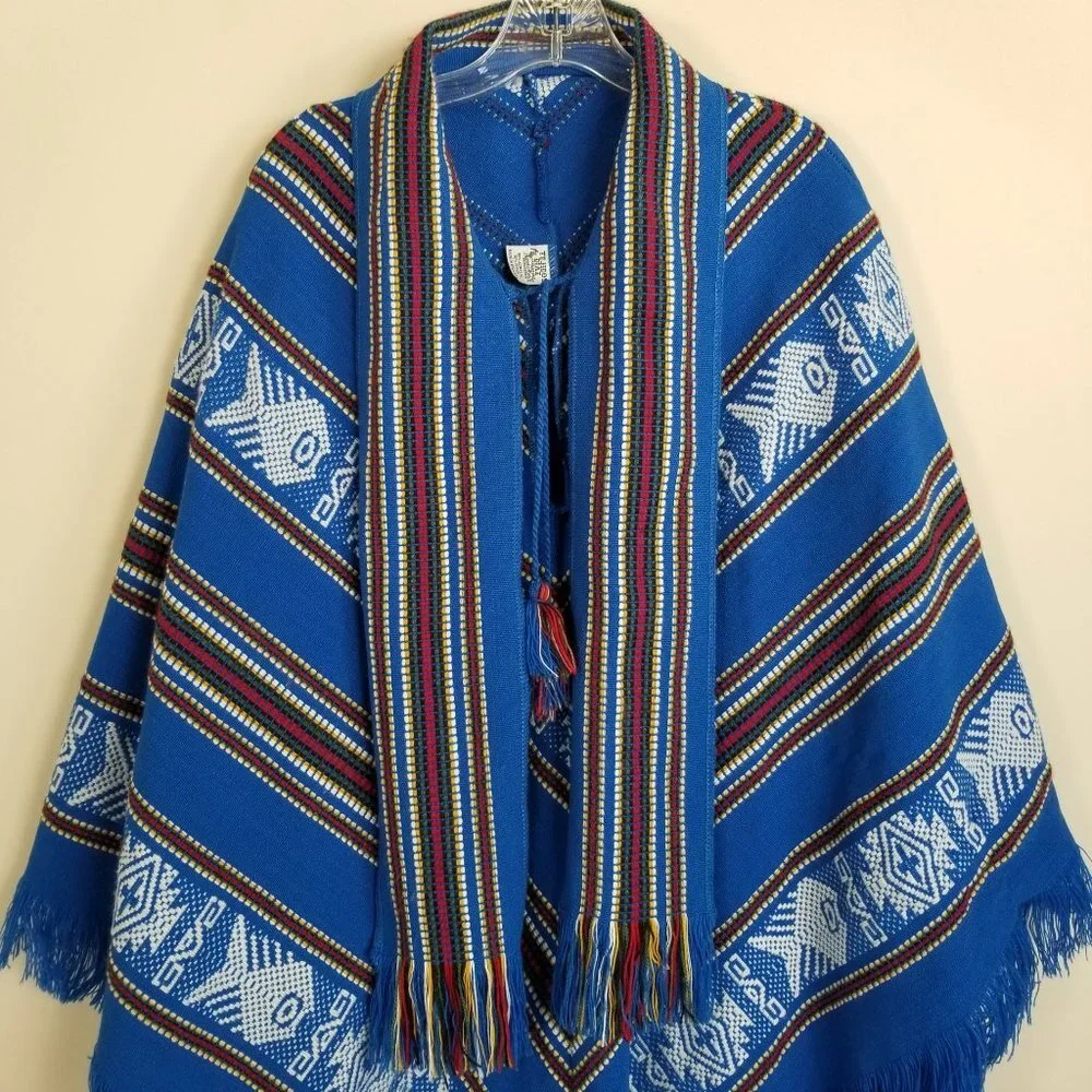 Tejidos Diaz Wool Blend Poncho Cape - Picture 2 of 5